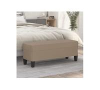 vidaXL Banc Ottoman Banquette Rembourré Banc de Lit Banc d'Entrée Chambre à Coucher Salon Couloir Intérieur Cappuccino 100x35x41 cm Similicuir Marron