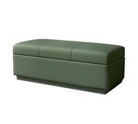 Banc ottoman capitonné vert avec espace de rangement idéal pour chambre à coucher, salon ou café 150 x 40 cm