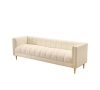 Banc Ottoman de Bout de lit en Cuir Blanc, Ottoman Moderne rembourré for Chambre à Coucher avec Pieds dorés, Ottoman de Salon, Hall d'entrée, intérieur (Blanc) Tabouret de Chambre(80 * 55 * 60cm)