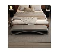 Banc ottoman de luxe pour chambre à coucher - Tabouret et canapé moderne et élégant, design long haut de gamme, finition grise chic pour bout de lit, idéal pour une décoration minimaliste et un style