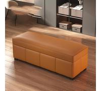 Banc ottoman de rangement avec grand banc caché, cadre en bois massif, tabouret à langer avec unité de rangement, convient pour le salon/la chambre à coucher