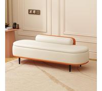 Banc ottoman de rangement, banc d'entrée de chambre à coucher, pouf rembourré en cuir synthétique pour chambre à coucher, extrémité de lit, avec grand espace de rangement pour salon, entrée, chambre à