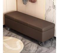 Banc ottoman de rangement en cuir rembourré sur roulettes - Repose-pieds élégant et coffre d'entrée Solution de rangement polyvalente parfaite pour le chevet ou l'entrée