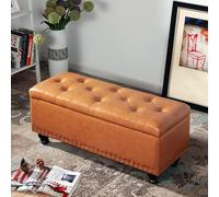 Banc ottoman de rangement en similicuir avec espace de rangement, repose-pieds multifonction moderne pour la maison, la chambre à coucher et le salon