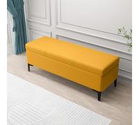 Banc ottoman de rangement en similicuir extra long avec espace de rangement pour entrée, chambre à coucher, salon