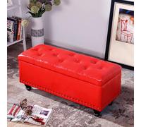 Banc ottoman de rangement en similicuir rose, 80 cm, repose-pieds moderne avec rangement, extrémité de lit en cuir synthétique pour chambre à coucher et salon, solution de mobilier multifonction