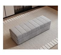 Banc ottoman de rangement extra long avec tissu en flanelle griffe de chat, repose-pieds rectangulaire pour chambre à coucher et salon, compartiment à chaussures, repose-pieds