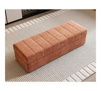 Banc ottoman de rangement extra long avec tissu en flanelle griffe de chat, repose-pieds rectangulaire pour chambre à coucher et salon, compartiment à chaussures, repose-pieds