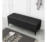 Banc ottoman de rangement extra long en similicuir élégant pour entrée et salon avec grand espace de rangement, solution de rangement idéale pour la maison pour un salon sans encombrement