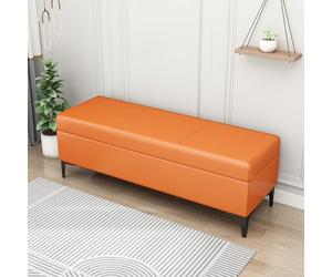 Banc ottoman de rangement extra long en similicuir - Pour chambre à coucher et entrée - Table basse rectangulaire nizer - Peut supporter 136 kg - Meuble de maison élégant