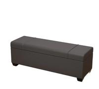 Banc ottoman de rangement extra long - Siège d'entrée imperméable en cuir synthétique avec couvercle à charnière pour chambre à coucher et salon (60/79/89/160 cm, E 100 x 40 x 40 cm)