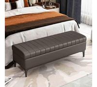 Banc ottoman de rangement moderne en cuir - Coussin de siège rembourré élégant pour salon et entrée - Grande solution de rangement pour la fin du lit et la maison