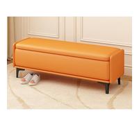 Banc Ottoman de Rangement Moderne en Cuir PU avec Compartiment caché, Banc Extra Long pour Chambre, Pied de lit, entrée et Repose-Pieds de Salon(D,90x40x40cm)