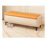 Banc Ottoman de Rangement Moderne en Cuir PU avec Compartiment caché, Banc Extra Long pour Chambre, Pied de lit, entrée et Repose-Pieds de Salon(B,150x40x40cm)