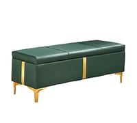 Banc ottoman de rangement moderne en simili cuir - Repose-pieds rectangulaire rembourré pour salon, entrée et bout de lit - Solution de rangement élégante (couleur : couleur 2, taille : 80 x 40 x 45