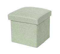 Banc Ottoman De Rangement Pliable Moderne en Coton Et Lin pour Salon, Chambre, Entrée, Couloir - Beige 38 X 38 X 38 Cm,Vert-50x31x31cm