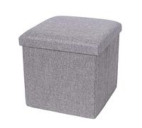 Banc Ottoman De Rangement Pliable Moderne en Coton Et Lin pour Salon, Chambre, Entrée, Couloir - Beige 38 X 38 X 38 Cm,Gris-30x30x30cm