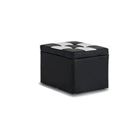 Banc ottoman de rangement polyvalent en cuir noir et blanc - Repose-pieds élégant et nizer pour chambre à coucher et salon - Design peu encombrant pour des espaces sans encombrement