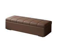 Banc ottoman de rangement pour chambre à coucher et salon Repose-pieds rectangulaire pour bout de lit Marron 120 cm