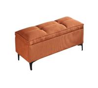 Banc Ottoman de Rangement rembourré Moderne, Coffre de Rangement en Velours, Grand canapé Repose-Pieds avec Pieds en métal for entrée, Salon(Orange,40cm)