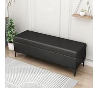 Banc ottoman élégant en similicuir noir pour chambre à coucher et entrée, capacité de 150 kg, 119,4 x 40,6 x 43,2 cm, solution idéale pour les sièges de lit et meubles peu encombrants