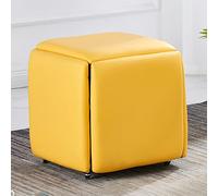 Banc ottoman empilable avec roulettes - Repose-pieds polyvalents 5 en 1 pour salon et salle à manger