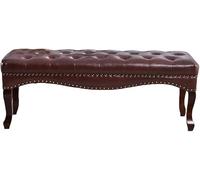 Banc ottoman en cuir, tabouret à langer, siège d'extrémité de lit, long canapé ottoman pour entrée, banc d'essai de magasin de chaussures, couleur foncée, décoration d'intérieur élégante et