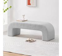 Banc ottoman en fausse fourrure pour chambre à coucher ou couloir - Repose-pieds rectangulaire moderne en velours et table basse - Design rembourré en sherpa