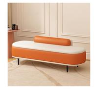 Banc ottoman extra long rembourré avec pieds en métal élégant rectangulaire pour chambre à coucher, entrée et salon, solution de rangement élégante (60 cm)