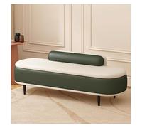 Banc ottoman extra long vert avec pieds en métal et repose-pieds rembourré pour chambre à coucher, salon et entrée Design rectangulaire élégant (60 cm)