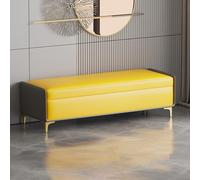 Banc ottoman luxueux et moderne avec espace de rangement extra long pour chambre à coucher, salon, entrée - Ottomane de rangement rembourrée élégante (110 x 40 x 40 cm)
