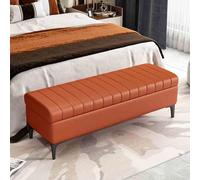 Banc ottoman moderne en cuir avec coussin rembourré - Solution de rangement élégante pour salon et entrée capitonné peu encombrant Fin de lit Meuble polyvalent et chic