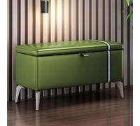 Banc ottoman moderne en cuir - Coffre de rangement rembourré en bois massif Nizer Meuble multifonction pour la décoration de la maison et économiser de l'espace