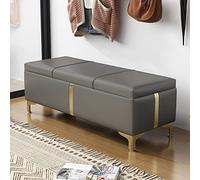 Banc Ottoman Moderne en Cuir rembourré, bancs de Chambre à Coucher, Banc Multifonctionnel avec Pieds en métal, pour Le Salon, la Salle à Manger, la Chambre et la Chambre d'enfant