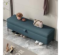 Banc ottoman moderne en similicuir capitonné pour chambre à coucher, rangement de chaussures élégant et fonctionnel, design peu encombrant