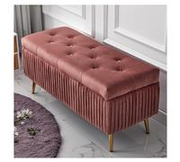 Banc ottoman moderne en velours avec base dorée, repose-pieds touffeté pour salon, entrée et salle à manger, banc de lit rembourré à rabat (119,4 x 40,6 x 45,7 cm)