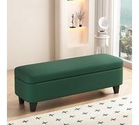 Banc ottoman moderne en velours côtelé - Meuble d'appoint rembourré rectangulaire pour salon, entrée, chambre à coucher - 119,4 x 40,6 x 40,6 cm, solution de décoration spacieuse et élégante