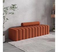 Banc ottoman moderne en velours, repose-pieds rembourré avec oreiller cylindrique, banc à chaussures d'entrée, coussin confortable pour le salon et la chambre à coucher