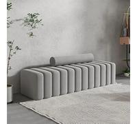 Banc ottoman moderne en velours, repose-pieds rembourré avec oreiller cylindrique, banc à chaussures d'entrée, coussin confortable pour le salon et la chambre à coucher