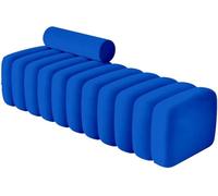 Banc ottoman rectangulaire rembourré pour chambre à coucher, pied de lit, entrée ou salle à manger - Pouf élégant avec assise rembourrée et coussins décoratifs