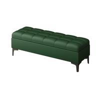 Banc ottoman rembourré avec dessus rabattable Vert foncé Cube de rangement Tabouret pour salon, chambre à coucher, couloir - Polyvalent bout de lit banc à chaussures 40 cm