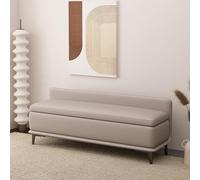 Banc ottoman rembourré avec dossier pour salon ou chambre à coucher avec structure en bois massif, récipient parfait pour les magasins d'entrée et bien plus encore.