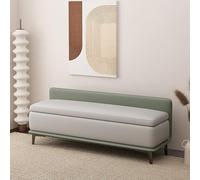 Banc ottoman rembourré avec dossier pour salon ou chambre à coucher Structure en bois massif Conteneur de rangement parfait pour l'entrée des magasins et plus élégant et fonctionnel