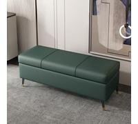 Banc ottoman rembourré en cuir avec rangement, long design rectangulaire, fermeture éclair de sécurité et pieds en métal, parfait pour la décoration de la chambre à coucher et au bout du lit