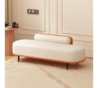 Banc ottoman rembourré en cuir synthétique avec pieds en métal robustes, organisateur de chaussures peu encombrant pour entrée, couloir et salon, supporte jusqu'à 150 kg