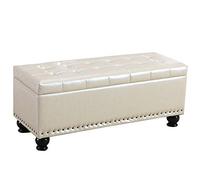 Banc ottoman, repose-pieds à changer, banc à chaussures en polyuréthane, coussin de chambre à coucher, tabouret rectangulaire, boîte de rangement à rivets décoratifs, poids de charge 150 kg