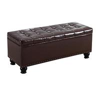 Banc ottoman, repose-pieds à changer, banc à chaussures en polyuréthane, coussin de chambre à coucher, tabouret rectangulaire, boîte de rangement à rivets décoratifs, poids de charge 150 kg
