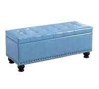 Banc ottoman, repose-pieds à changer, banc à chaussures en polyuréthane, coussin de chambre à coucher, tabouret rectangulaire, boîte de rangement à rivets décoratifs, poids de charge 150 kg