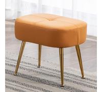 Banc ottoman - Repose-pieds rembourré pour salon et bureau - Élégant tabouret rectangulaire avec pieds en métal pour entrée et placard