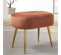 Banc ottoman - Repose-pieds rembourré pour salon et bureau - Élégant tabouret rectangulaire avec pieds en métal pour entrée et placard